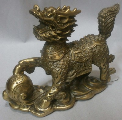 銅鑄麒麟——南岳區明達工藝品攤的經典成套工藝品